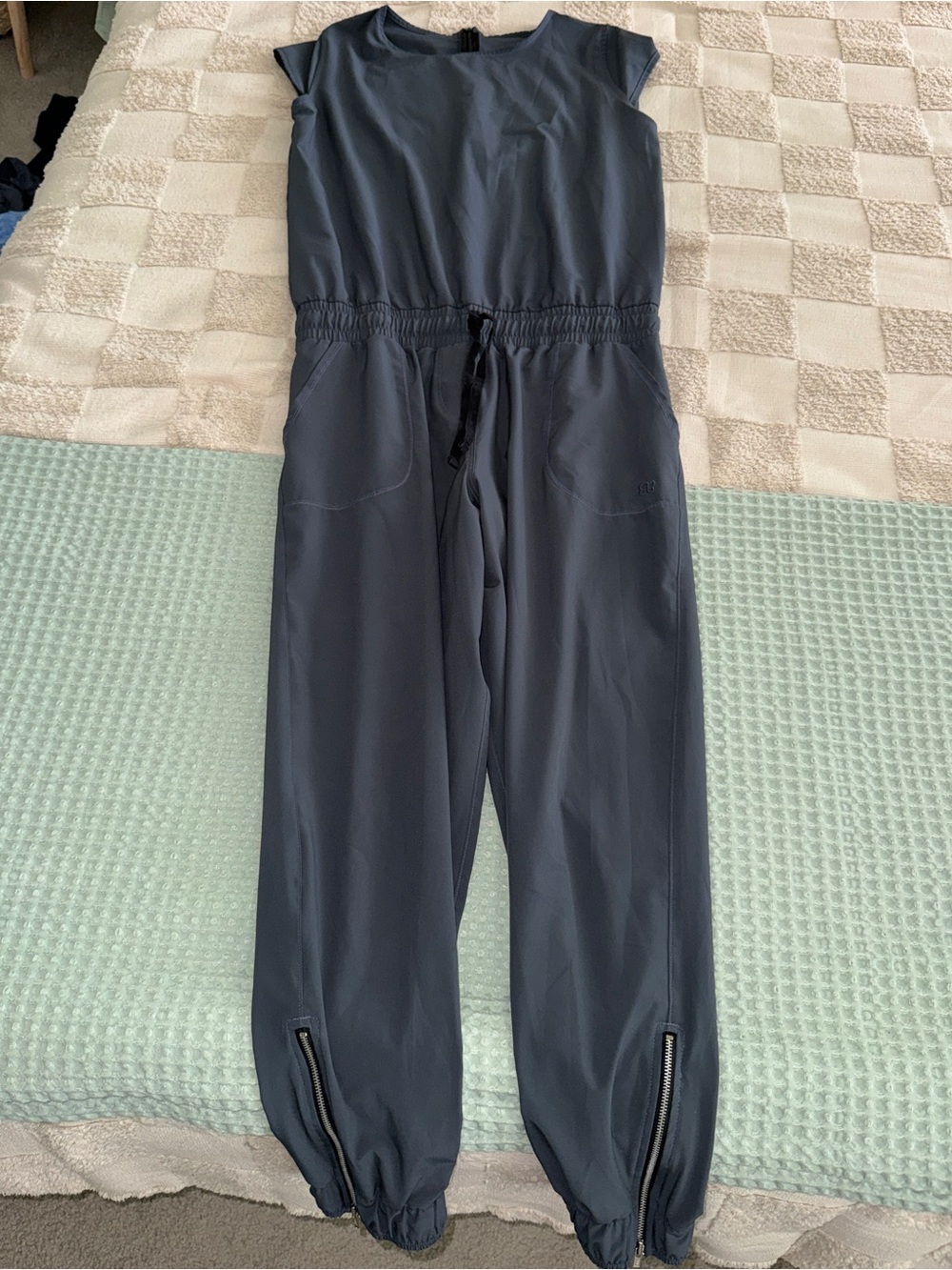 NWOT Albion Fit Navy‎ Drawstring Utility Jumpsuit size S